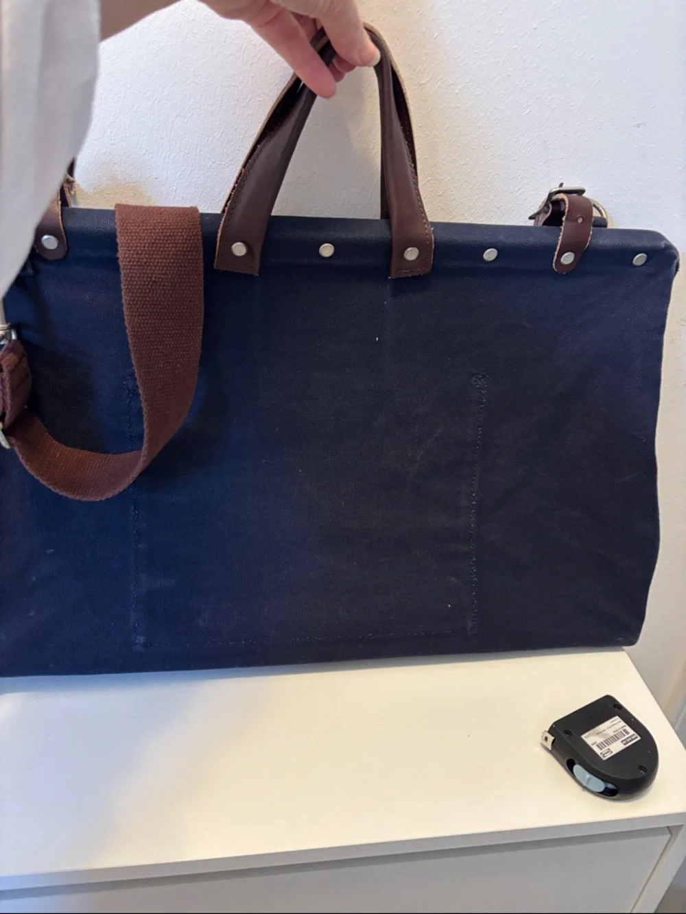 Line of Trade Navy Canvas Weekender Leather Trim and Adjustable Strap